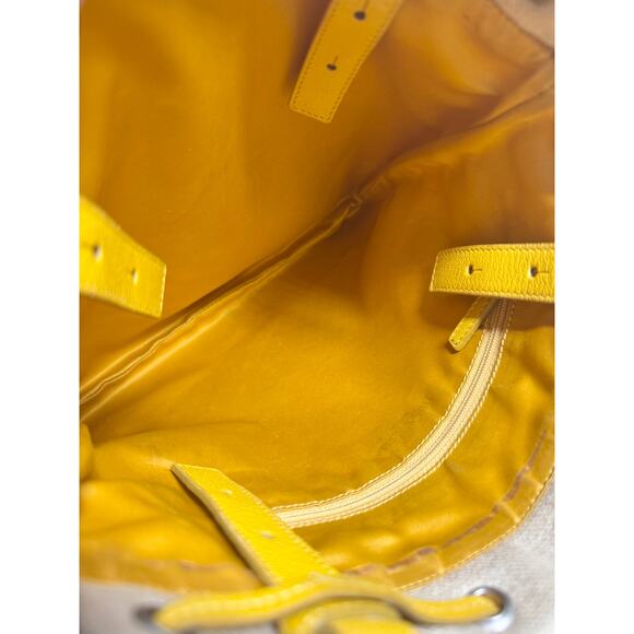 YSL / Yves Saint Laurent Yellow Heart Embellished Mini / Small Shoulder Tote Bag - Picture 9 of 12